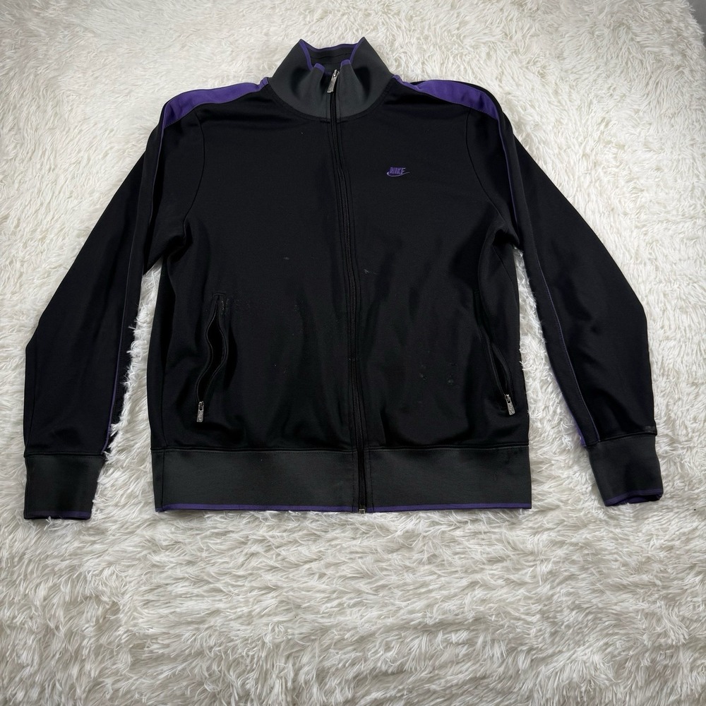 Vintage Nike Track Jacket Mens Large Back Purple Full Zip Swoosh Logo Athletic